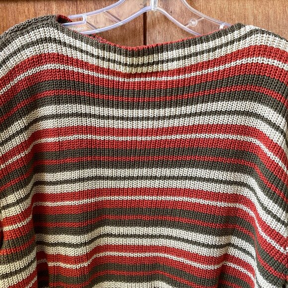 Vintage Diane Von Furstenberg Striped Cotton Sweater in Women's Large - Picture 2 of 8